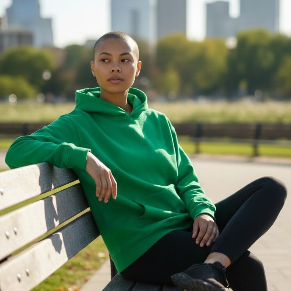 Vibrant Kelly Green Oversized Fleece Hoodie 2XL (A1)